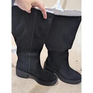 Tall Black Faux Suede Stretch Boot White Mountain Size 7 New With Tags